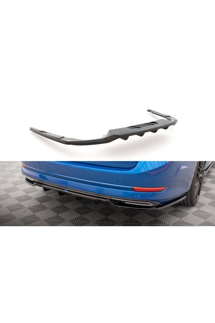 Maxton Design středový spoiler pod zadní nárazník s žebrováním pro Škoda Octavia Mk4, carbon-Look, Sportline