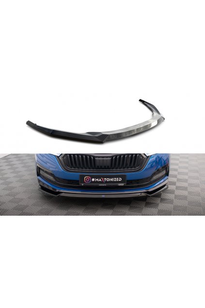 Maxton Design spoiler pod přední nárazník ver.2 pro Škoda Octavia Mk4, černý lesklý plast ABS, Sportline