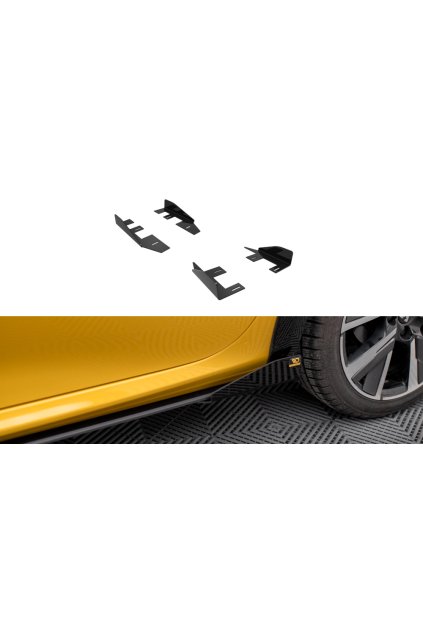 Maxton Design křidélka bočních difuzorů pro Peugeot 208 GT Mk2, černý lesklý plast ABS