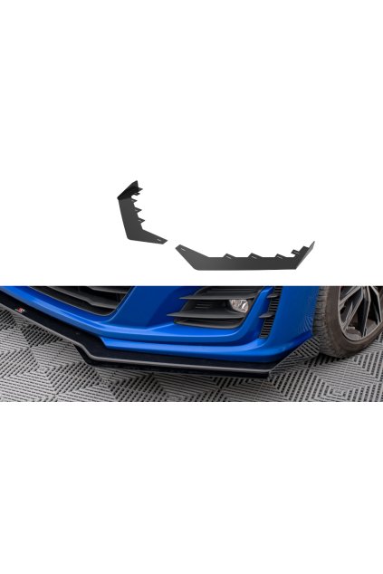 Maxton Design rohové spoilery pod přední nárazník pro Subaru BRZ Mk1 Facelift, černý lesklý plast ABS