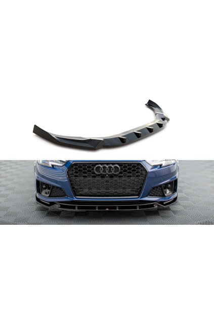 Maxton Design spoiler pod přední nárazník pro Audi A4 B9 Competition, černý lesklý plast ABS