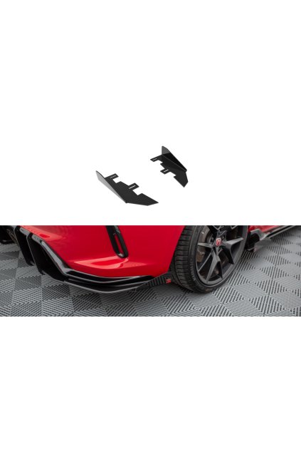 Maxton Design křidélka bočních difuzorů zad. nárazníku pro Honda Civic Mk11 Type-R, černý lesklý plast ABS