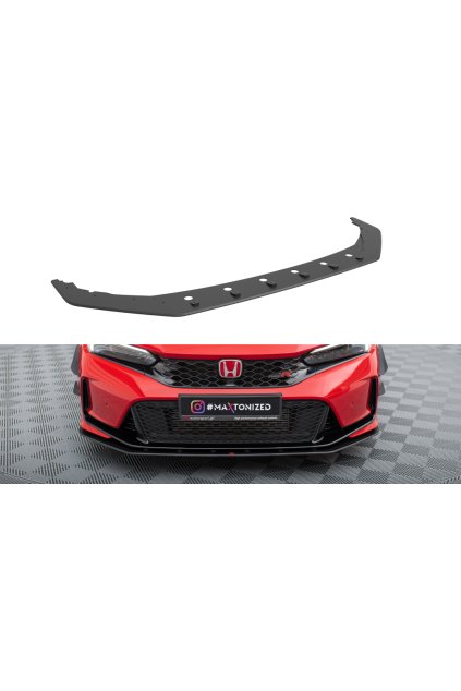 Maxton Design "Street Pro" spoiler pod přední nárazník pro Honda Civic Mk11 Type-R, plast ABS bez povrchové úpravy, s červenou linkou