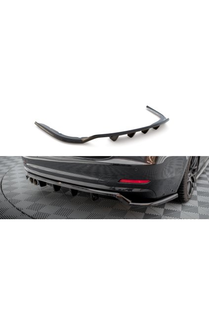 Maxton Design středový spoiler pod zadní nárazník s žebrováním pro BMW řada 4 F36, černý lesklý plast ABS