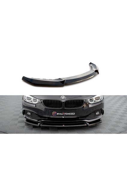 Maxton Design spoiler pod přední nárazník ver.2 pro BMW řada 4 F36, černý lesklý plast ABS