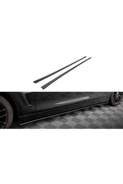 Maxton Design "Street Pro" difuzory pod boční prahy pro BMW řada 4 F36, plast ABS bez povrchové úpravy, s červenou linkou