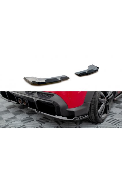 Maxton Design boční difuzory pod zadní nárazník pro Mini Cooper F56 JCW Facelift, černý lesklý plast ABS