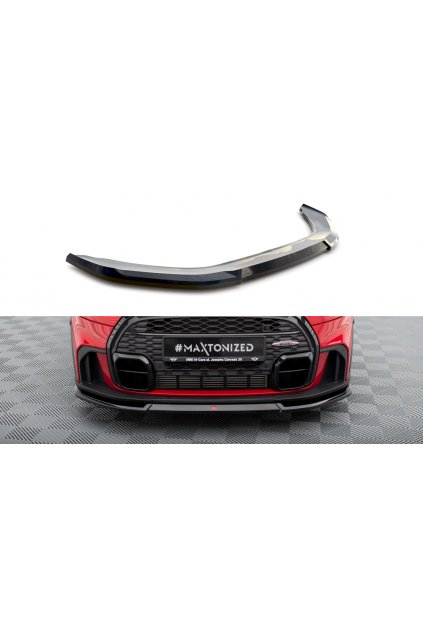 Maxton Design spoiler pod přední nárazník ver.2 pro Mini Cooper F56 JCW Facelift, černý lesklý plast ABS