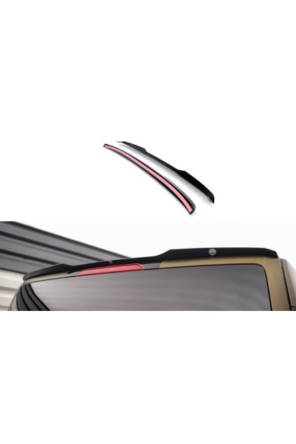 Maxton Design prodloužení spoileru pro Ford Tourneo Custom Mk1 Facelift, černý lesklý plast ABS