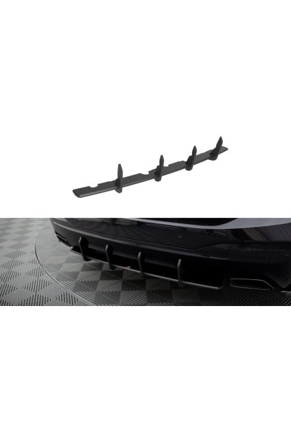Maxton Design "Street Pro" difuzor zadního nárazníku pro BMW řada 6 GT G32, plast ABS bez povrchové úpravy, s červenou linkou