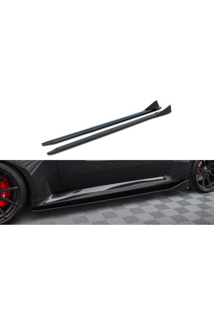 Maxton Design difuzory pod boční prahy ver.4 pro BMW M2 G87, černý lesklý plast ABS