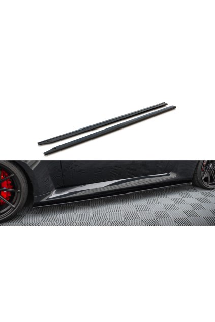 Maxton Design difuzory pod boční prahy ver.3 pro BMW M2 G87, černý lesklý plast ABS