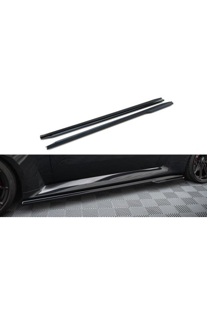 Maxton Design difuzory pod boční prahy ver.2 pro BMW M2 G87, černý lesklý plast ABS