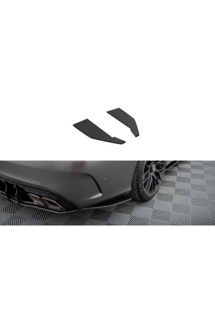 Maxton Design "Street Pro" boční difuzory pod zadní nárazník pro Mercedes třída C W205 Facelift/63 AMG/Sedan/Estate, plast ABS bez povrchové úpravy, s červenou linkou