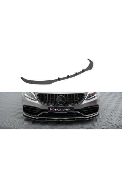 Maxton Design "Street Pro" spoiler pod přední nárazník pro Mercedes třída C W205 Facelift/63 AMG/Sedan/Estate, plast ABS bez povrchové úpravy, s červenou linkou