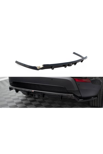 Maxton Design středový spoiler pod zadní nárazník s žebrováním pro Land rover Discovery Mk5 /HSE, černý lesklý plast ABS