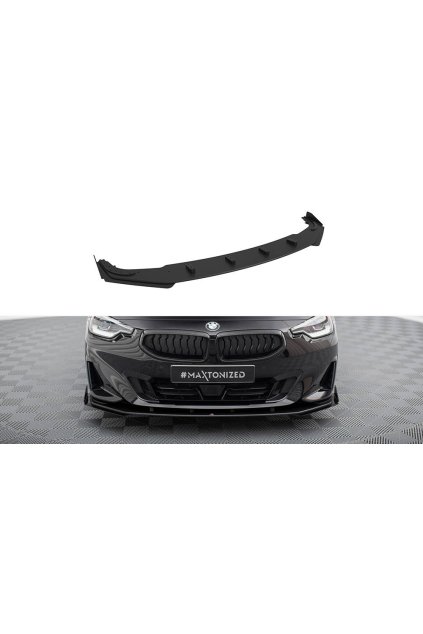 Maxton Design "Street Pro" spoiler pod přední nárazník s křidélky pro BMW řada 2 G42 Standard, plast ABS bez povrchové úpravy, s červenou linkou