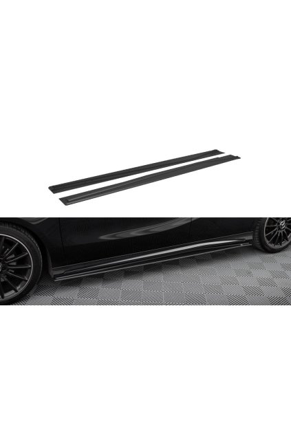 Maxton Design "Street Pro" difuzory pod boční prahy pro Mercedes třída A W176 Facelift AMG-Line, plast ABS bez povrchové úpravy