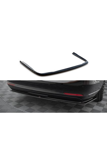 Maxton Design středový spoiler pod zadní nárazník ver.2 pro Mercedes třída S W222 Standard, černý lesklý plast ABS