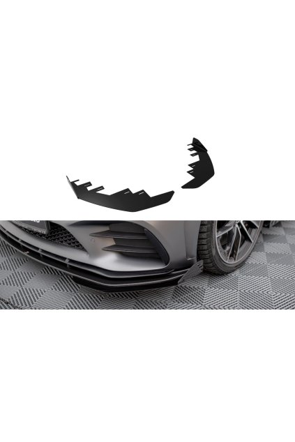 Maxton Design rohové spoilery pod přední nárazník pro Mercedes třída C W205 Facelift/43 AMG/Coupe, plast ABS bez povrchové úpravy