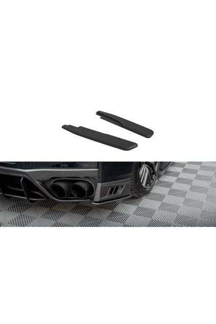 Maxton Design "Street Pro" boční difuzory pod zadní nárazník pro Nissan GT-R R35 Facelift, plast ABS bez povrchové úpravy, s červenou linkou