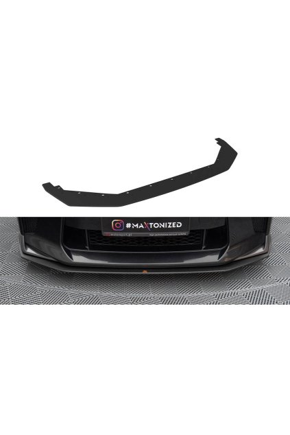 Maxton Design "Street Pro" spoiler pod přední nárazník pro Nissan GT-R R35 Facelift, plast ABS bez povrchové úpravy, s červenou linkou