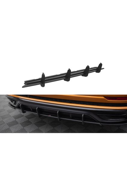 Maxton Design "Street Pro" difuzor zadního nárazníku pro Audi Q8 Mk 1, plast ABS bez povrchové úpravy, S-Line, s černou a červenou linkou