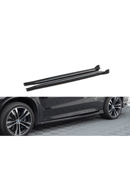 Maxton Design difuzory pod boční prahy ver.2 pro BMW X5 F15, černý lesklý plast ABS, M-Pack