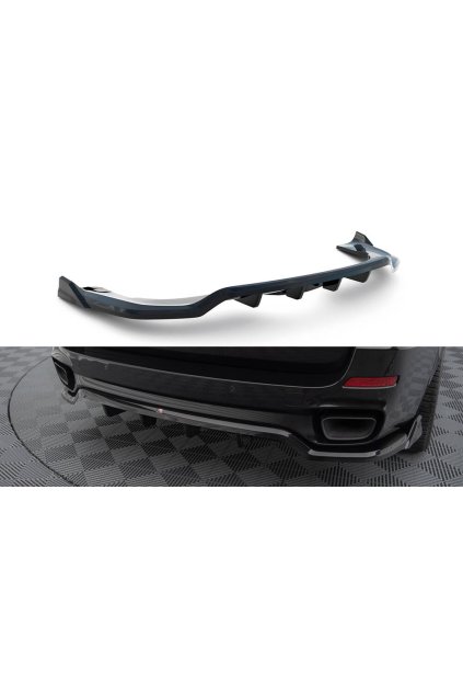 Maxton Design středový spoiler pod zadní nárazník s žebrováním pro BMW X5M F15, černý lesklý plast ABS, M-Pack