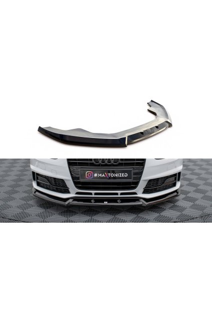 Maxton Design spoiler pod přední nárazník pro Audi A4 B8 Competition Facelift, černý lesklý plast ABS, Avant