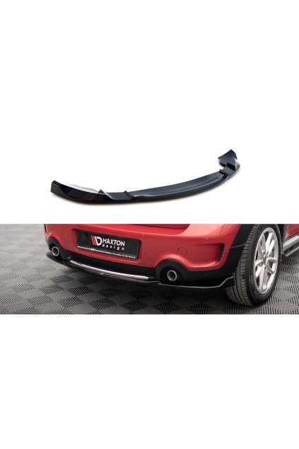 Maxton Design středový spoiler zadního nárazníku pro Mini Countryman R60 Facelift, černý lesklý plast ABS