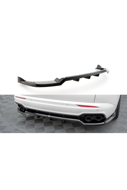 Maxton Design středový spoiler pod zadní nárazník s žebrováním pro Maserati Grecale Mk1, černý lesklý plast ABS, GT/Modena