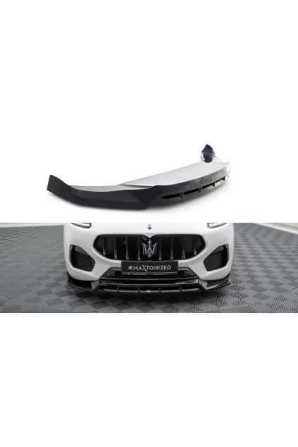 Maxton Design spoiler pod přední nárazník pro Maserati Grecale Mk1, černý lesklý plast ABS, GT/Modena