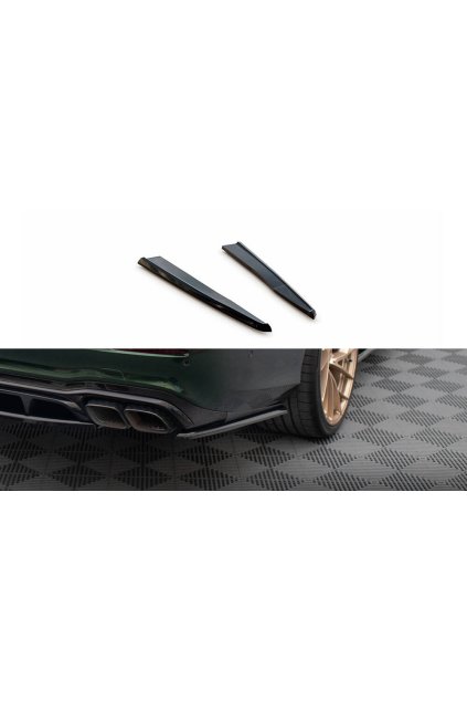 Maxton Design boční difuzory pod zadní nárazník pro Mercedes třída E W213 Facelift/63AMG, černý lesklý plast ABS