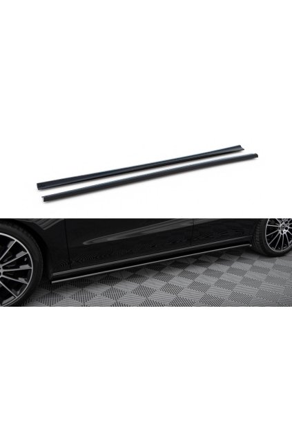 Maxton Design difuzory pod boční prahy pro Mercedes CLA C118 Standard, černý lesklý plast ABS, Coupe/Shooting Brake