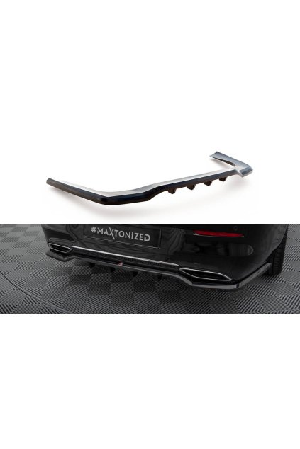 Maxton Design středový spoiler pod zadní nárazník s žebrováním pro Mercedes CLA C118 Standard, černý lesklý plast ABS, Coupe