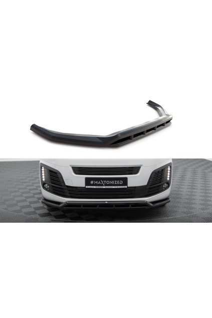 Maxton Design spoiler pod přední nárazník pro Citroen Jumpy Mk3, černý lesklý plast ABS