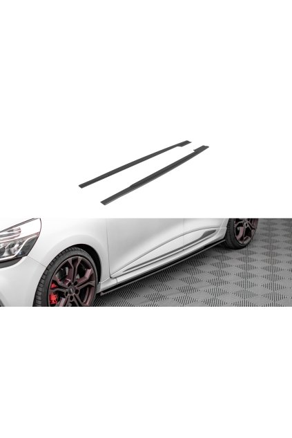 Maxton Design "Street Pro" difuzory pod boční prahy pro Renault Clio RS Mk4, plast ABS bez povrchové úpravy, s červenou linkou