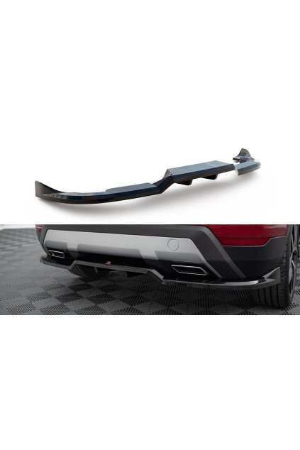 Maxton Design středový spoiler pod zadní nárazník s žebrováním pro Seat Arona Mk1 FR, černý lesklý plast ABS