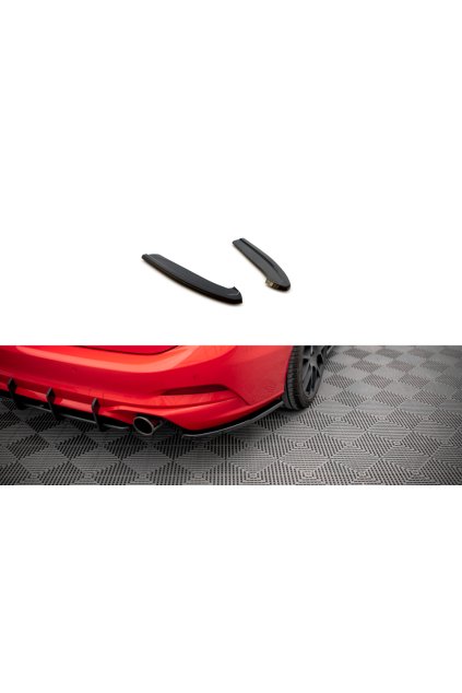 Maxton Design boční difuzory pod zadní nárazník v.5 pro Ford Focus ST Mk4, černý lesklý plast ABS, Estate