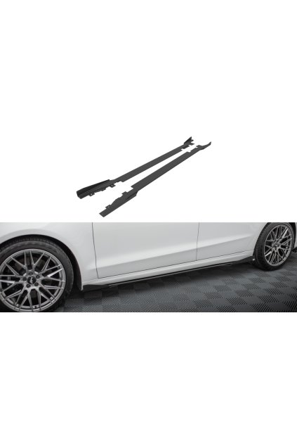 Maxton Design "Street Pro" difuzory pod boční prahy s křidélky pro Ford Mondeo Mk5 Facelift, plast ABS bez povrchové úpravy, Sport, s červenou linkou