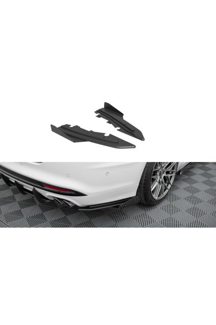 Maxton Design "Street Pro" boční difuzory pod zadní nárazník s křidélky pro Ford Mondeo Mk5 Facelift, plast ABS bez povrchové úpravy, s červenou linkou, Sport