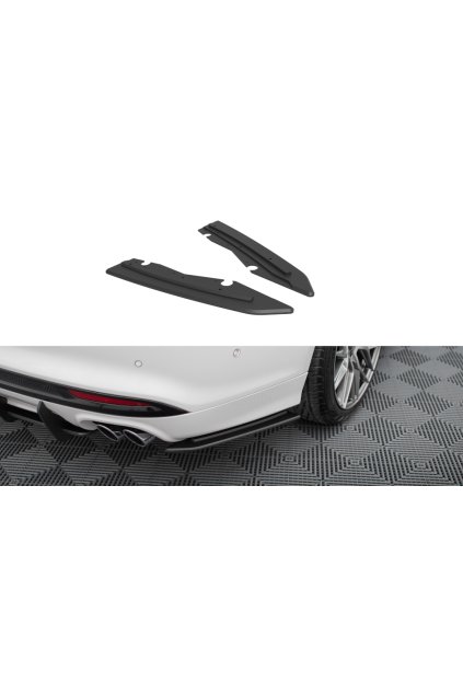 Maxton Design "Street Pro" boční difuzory pod zadní nárazník pro Ford Mondeo Mk5 Facelift, plast ABS bez povrchové úpravy, s červenou linkou, Sport