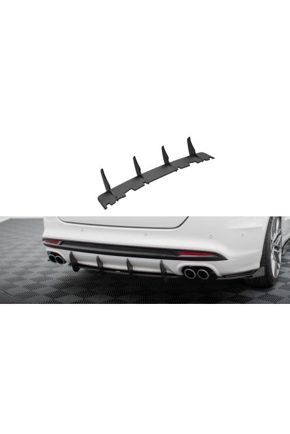 Maxton Design "Street Pro" difuzor zadního nárazníku pro Ford Mondeo Mk5 Facelift, plast ABS bez povrchové úpravy, s černou a červenou linkou