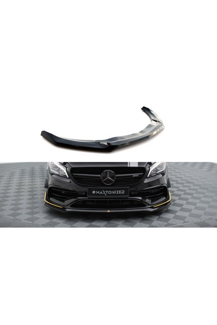 Maxton Design spoiler pod přední nárazník ver.3 pro Mercedes CLA C 117 Facelift 45 Aero, černý lesklý plast ABS