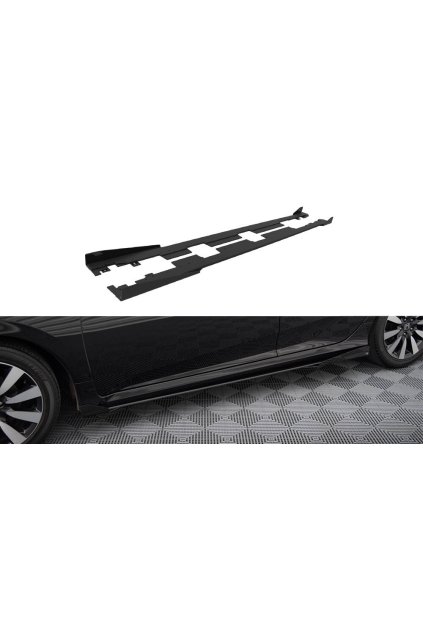 Maxton Design "Street Pro" difuzory pod boční prahy s křidélky pro Honda Civic Mk10, plast ABS bez povrchové úpravy