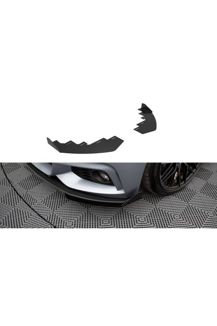 Maxton Design rohové spoilery pod přední nárazník pro BMW řada 4 F32, plast ABS bez povrchové úpravy, Coupe M-Pack