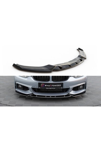 Maxton Design spoiler pod přední nárazník ver.3 pro BMW řada 4 F32, černý lesklý plast ABS, Coupe M-Pack