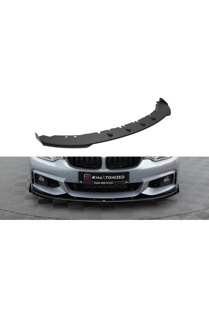 Maxton Design "Street Pro" spoiler pod přední nárazník s křidélky pro BMW řada 4 F32, plast ABS bez povrchové úpravy, s červenou linkou, Coupe M-Pack