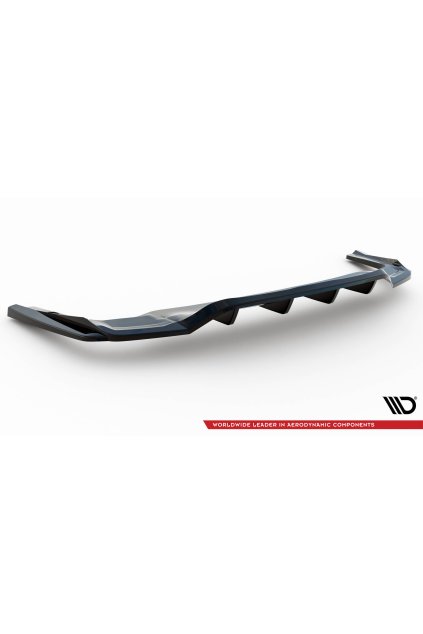 Maxton Design středový spoiler pod zadní nárazník s žebrováním pro Mercedes GLE Coupe C292 AMG-Line, černý lesklý plast ABS